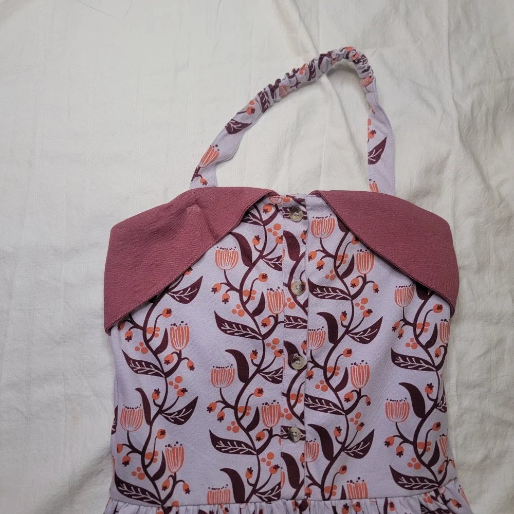 Kate Quinn Organics Halter Dress 8y NEW Floral Vine - Picture 7 of 9